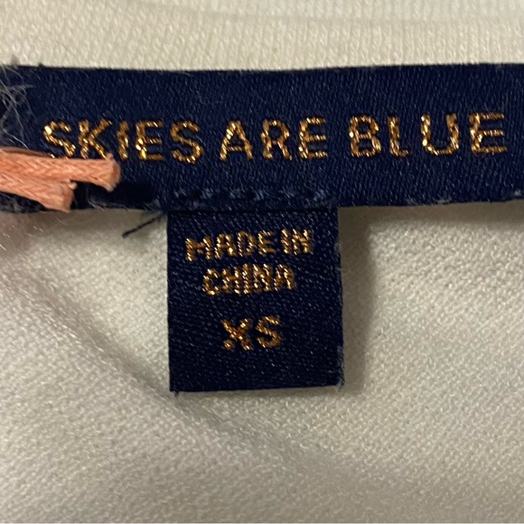 Skies are Blue Puff Sleeve Blouse Cream Crew Neck Size XS NWT - Picture 14 of 16